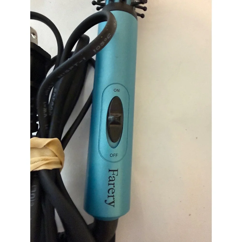 Farery Mini Hair Brush 3/4 Inch Heated Round Brush Blue Travel Styler FA019B